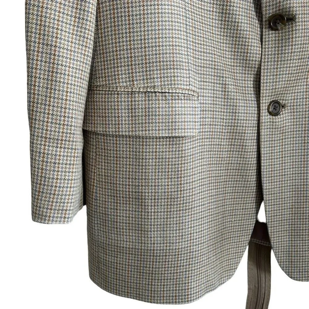 Lauren Ralph Lauren suit jacket blazer size 42R 100% silk houndstooth pattern